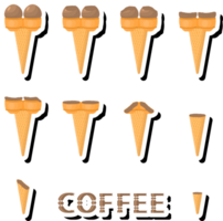 Big set different forms natural dessert ice cream of consisting various ingredients png