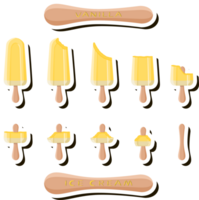 Big set different forms natural dessert ice cream of consisting various ingredients png
