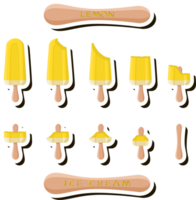 Big set different forms natural dessert ice cream of consisting various ingredients png