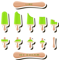 Big set different forms natural dessert ice cream of consisting various ingredients png