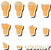 Big set different forms natural dessert ice cream of consisting various ingredients png