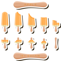 Big set different forms natural dessert ice cream of consisting various ingredients png