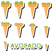 Big colorful set different tastes natural dessert ice cream of consisting various ingredients png