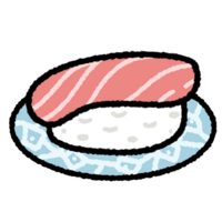 Sushi doodle cartoon style png