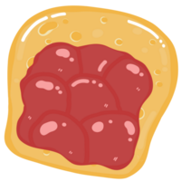 getoastet Brot mit Marmelade Erdbeere Illustration png