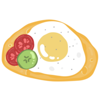 Frühstück Sandwich mit gebraten Ei, Tomate und Gurke auf Toast Illustration png