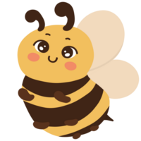 mignonne abeille. joufflu abeille personnage dessin animé. png