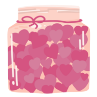 corazón en un vaso tarro png