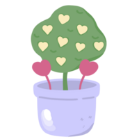Tree with heart in a pot png