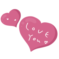 Love You lettering text in heart shape png
