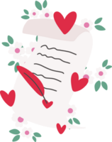 Valentine romantic letter illustration png