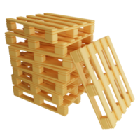 Stack of pallets clipart flat design icon isolated on transparent background, 3D render logistic and delivery concept png