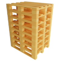 Stack of pallets clipart flat design icon isolated on transparent background, 3D render logistic and delivery concept png