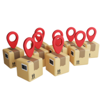 Parcels by GPS clipart flat design icon isolated on transparent background, 3D render logistic and delivery concept png