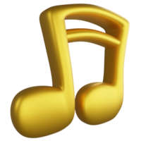 zwei sechzehnter Anmerkungen Seite Aussicht metallisch Gold Clip Art eben Design Symbol isoliert auf transparent Hintergrund, 3d machen Unterhaltung und Musik- Konzept png