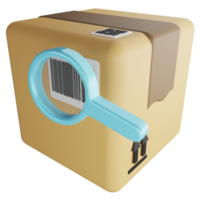 Parcel focus clipart flat design icon isolated on transparent background, 3D render logistic and delivery concept png