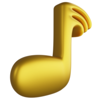 Demisemiquaver oder dreißig zweite Hinweis Seite Aussicht metallisch Gold Clip Art eben Design Symbol isoliert auf transparent Hintergrund, 3d machen Unterhaltung und Musik- Konzept png