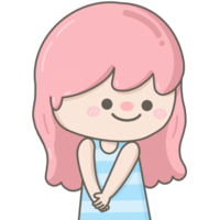 mignonne peu coupable et timide fille png