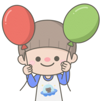 cute little pastel boy holding balloon png
