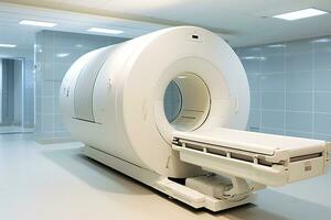 AI generated CT Scanner in Hospital Laboratory. photo