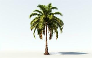 ai generado 8k representación de palma árbol en blanco antecedentes. foto