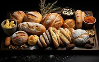 AI generated Freshly Baked Bread Delights photo