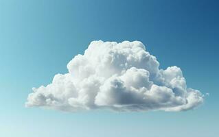 AI generated Clouds in the Azure Sky on White background photo