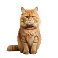 AI generated an orange cat sitting and looking in to camera png