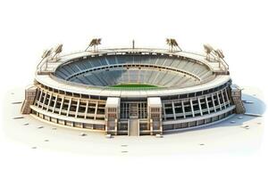 AI generated Futuristic Sports Complex on White Background photo