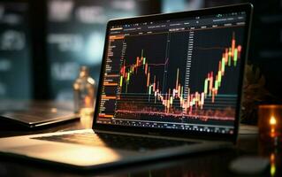 AI generated Financial Candlestick Trends photo