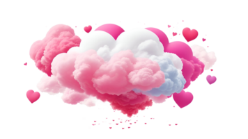 ai generado San Valentín día nube antecedentes con rosado corazones png