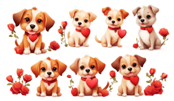 AI generated valentine's day puppy clipart png