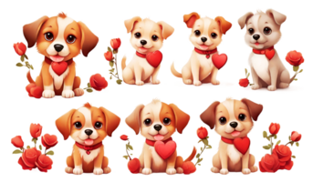 ai generado San Valentín día perrito clipart png