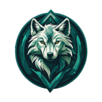 AI generated The wolf mascot features an esports character design for wolf games and sports. Wolf head illustration logo vector png