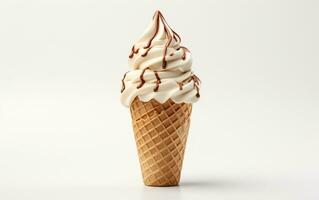 AI generated 8K Rendering of Ice Cream Cone on White Background. photo