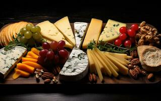 AI generated Gourmet Cheese Display photo