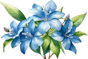 AI generated Watercolor painting of Cape Plumbago flower. Ai-Generated png