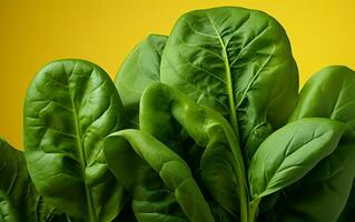 AI generated Vibrant Spinach, Closeup portrait photo