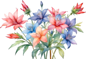 AI generated Watercolor painting of Penta flower. Ai-Generated png