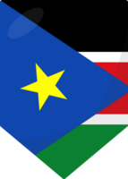 South Sudan flag pennant 3D cartoon style. png