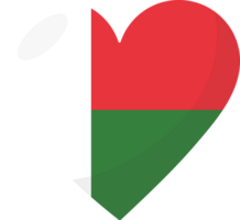 Madagascar flag heart 3D style. png