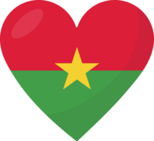 burkina faso bandera corazón 3d estilo. png