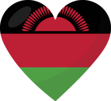 malawi bandeira coração 3d estilo. png