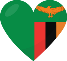 Zambia flag heart 3D style. png