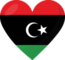 libyen flagga hjärta 3d stil. png