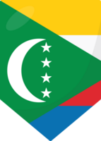 Comoros flag pennant 3D cartoon style. png