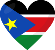 sur Sudán bandera corazón 3d estilo. png