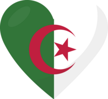Algeria flag heart 3D style. png
