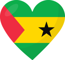 Sao Tome and Principe flag heart 3D style. png