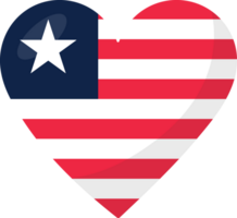 Liberia flag heart 3D style. png